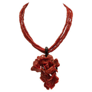 Collana corallo rosso Fiori