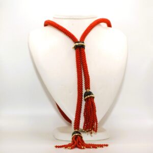 Collana tessito in corallo sardo