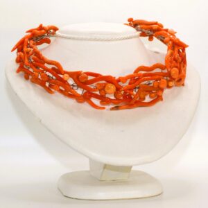 Collier in corallo sciacca antico lavorato nel 1850-1860