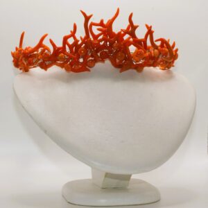 Tiara in corallo sciacca lavorato nel 1850-1860